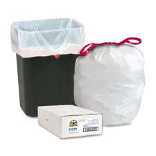 Genuine Joe 01229 Drawstring Trash Can Liners,16 Gal.,24 in.x25-1/8 in.,60/BX,White