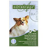 Advantage 6pk Dog Green 1-10 Lbs