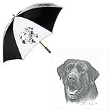 Black Labrador Umbrella by Porcelain by Rosalinde (60' Arc)