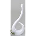 Moderne Vase im eleganten Design 37cm weiss-Mattglasur kunstvoll aus Keramik von Hand gestaltet