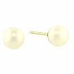 14K 6mm Cultured Pearl Earrings in Yellow Gold