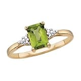 10kt. Gold Peridot Ring with Diamond Accents