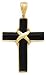 14k Gold & Black Onyx Cross Pendant