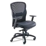 Basyx VL701ST11 VL700 Series Executive High-Back Swivel/Tilt Chair, Black Leather/Mesh