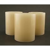 BATTERY OPERATED Pillar CANDLES Wax 2.5' ivory Set 3