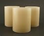 BATTERY OPERATED Pillar CANDLES Wax 2.5" ivory Set 3