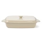 Calphalon Ceramic Vanilla 9 x 13 Covered Rectangular Baker with Lid by Calphalon