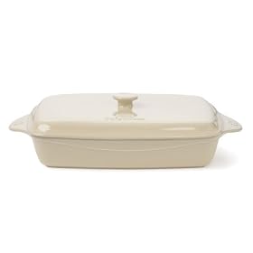 Calphalon Ceramic Vanilla 9 x 13 Covered Rectangular Baker with Lid by Calphalon