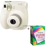 Fujifilm Instax Mini 7S Instant Film Camera Kit, (White) with Fujifilm Instax Mini Instant Daylight Film, Twin Pack, 20 Exposures, ISO 800.