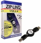 CABLES UNLIMITED Zip-Linq Retractable USB A-B Cable