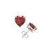 Search : .925 Sterling Silver Lab Created Ruby Gemstone Four Prong Stud Earrings - Heart Shape 4 mm