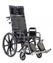 Drive Medical Sentra Reclining Wheelchair with Various Arm Styles and Elevating Legrest, Chrome, 20
