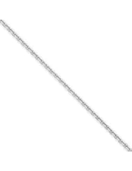 14k Gold White Gold 1.65mm Solid Diamond-cut Cable Chain 9 Inches