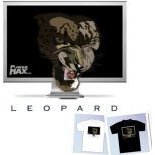 T-Shirt: Leopard Black Large