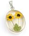 Double Sunflower Medium Oval Pendant