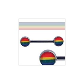 Rainbow Nipple Bar Body Jewelry Pair