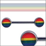 Body Accentz™ Nipple Ring Bars Rainbow Gay 