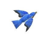 Clearly Charming Bluebird Bird Silver  Enamel Pin