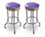 2 Glitter Lavender Vinyl Specialty / Custom Barstools Set
