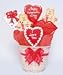 Valentine's Day Basket filled with 6 large hand-decorated cookies