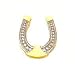 Charm - 14kt Gold & Rhodium Polished Horseshoe Slid