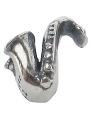 Genuine Zable (TM) Product. 925 Sterling Silver Saxophone Bead Charm. 100% Satisfaction Guaranteed.