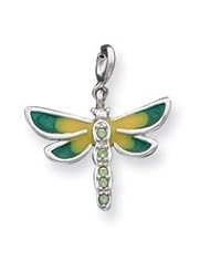 Sterling Silver CZ & Enameled Dragonfly QC4984"