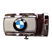Ασημένιο Πόρπη με την BMW κύκλος με μαύρο Ratchet Belt