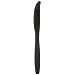 Dixie PKH53C Heavy Weight Polypropylene Knife, Individually Wrapped, 7" Length, Black (Case of 1,000)