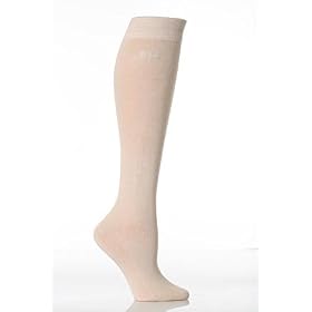 Ladies 2 Pair Elle Plain Bamboo Knee Highs