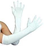 Elbow Length Gloves White