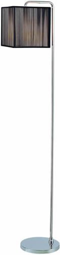 Lite Source Linea 1 Light Floor Lamp, Chrome/Black Stringed Shade