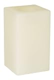 Candle Impressions CA10317CH Vanilla Scented 6-Inch Flameless Square Wax Candle, Champagne