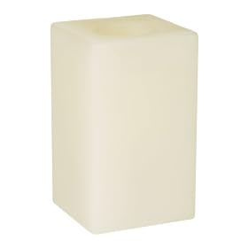 Candle Impressions CA10317CH Vanilla Scented 6-Inch Flameless Square Wax Candle, Champagne by Candles