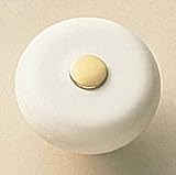 Knob - Solid Brass and Porcelain Knob