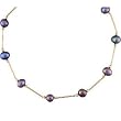 Cultured Black Pearl Station Necklace