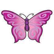 Pink Butterfly Temporary Tattoo 1.5x2