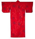 Japanese Red Cotton Kimono Yukata #K933
