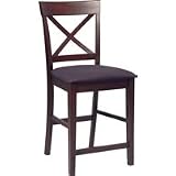 LINON 30 INCH DARK BROWN X BACK STOOL - 02463WENG-01-KD-U by Linon