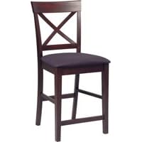 LINON 30 INCH DARK BROWN X BACK STOOL - 02463WENG-01-KD-U by Bar Stools