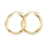 14k Polished 2.5mm Twisted Hoop Earrings