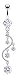 Vine Design Dangle Belly Button Ring - Clear Vine Design Dangle Belly Button Ring - Clear