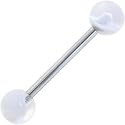 Clear MARBLE Tongue Ring