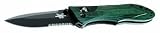 Benchmade Knives - Ares Axis Folder Green/Blk BT2 coating Combo Edge