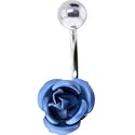 SINGLE Ice Blue ROSE Belly Button Ring