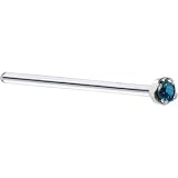 Solid 14KT White Gold 1.5mm Genuine Blue Diamond Straight Fishtail 3/4 - 18 Gauge