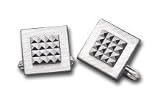 Sterling Silver Raised Center Cuff Link