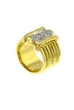 14K White Yellow Gold & Diamond layered Ring