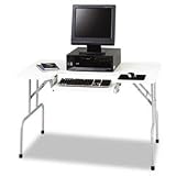 Folding Computer Table, 47-1/2x29-3/4x28-3/4, Light Gray