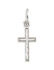 14K Gold Childrens Cross Pendant with Chain